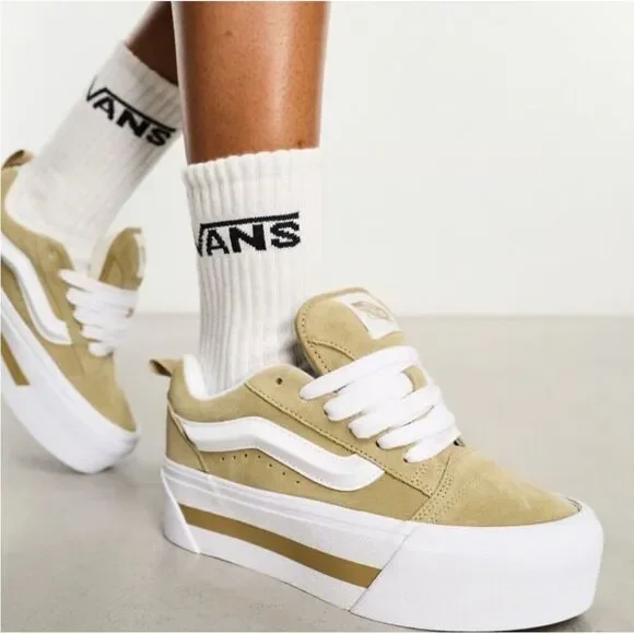 Vans Women's Beige Suede Platform Sneakers - Picture 6 of 6